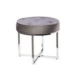 47ED-003BAN-SER Банкетка серый велюр/хром d50*46см