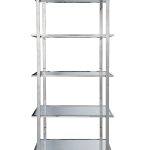 47ED-00400 Стеллаж прозр.стекло/хром 81*40*200см