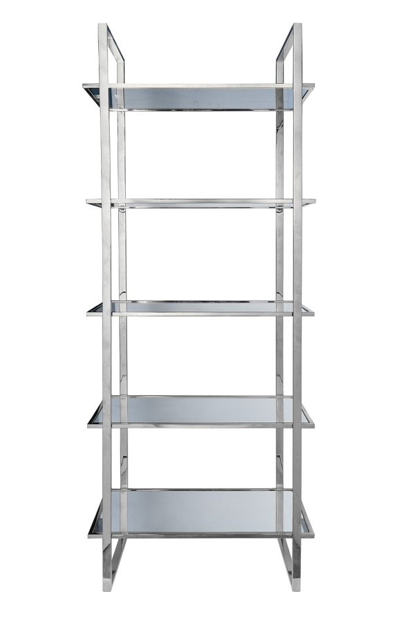 47ED-00400 Стеллаж прозр.стекло/хром 81*40*200см