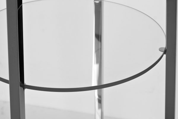 47ED-00500 Стеллаж прозр.стекло/хром 53*53*183см — изображение 3