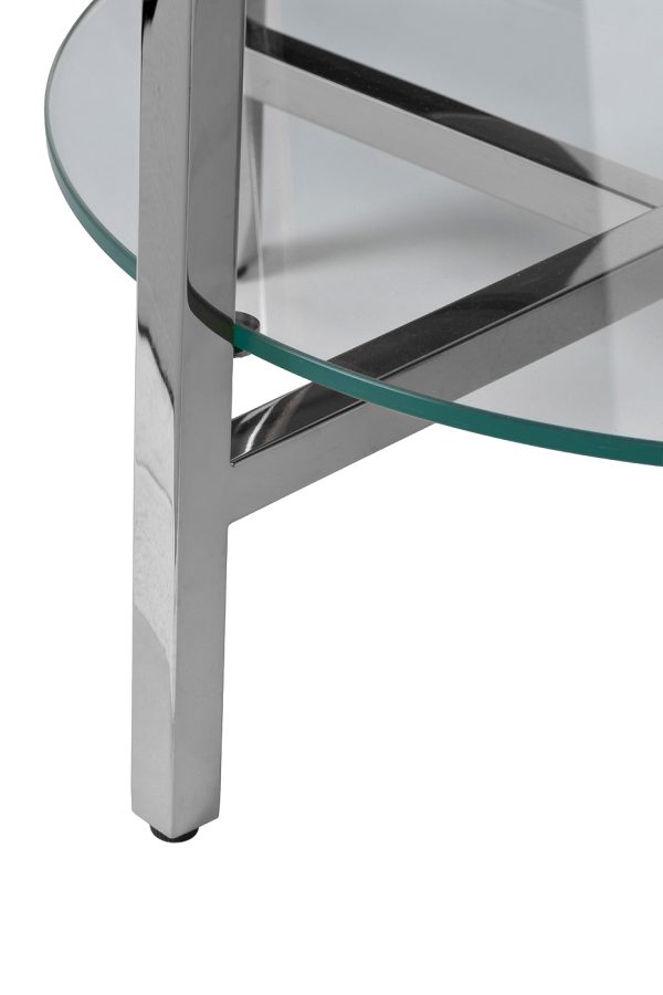 47ED-00500 Стеллаж прозр.стекло/хром 53*53*183см — изображение 4