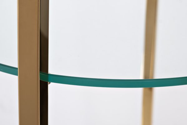 47ED-00501 Стеллаж прозр.стекло/золото 53*53*183см — изображение 2