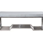 47ED-010BAN-GLB Банкетка голубой велюр/хром 120*40*47см