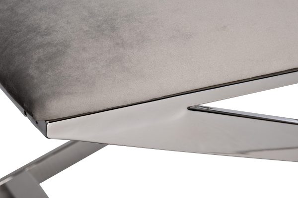 47ED-019BAN-SVSER Банкетка св.-серый велюр/хром 120,5*45*44,5см — изображение 4