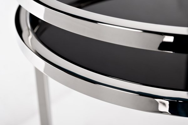 47ED-07900 Стол журнальный черное стекло/хром d41*60см — изображение 2