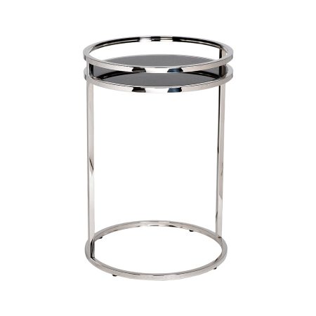 47ED-07900 Стол журнальный черное стекло/хром d41*60см