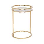 47ED-07901 Стол журнальный мраморное стекло/золото d41*60см