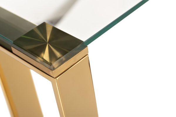 47ED-08201 Консоль прозр.стекло/золото 120*40*78см — изображение 3