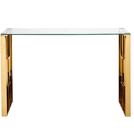 47ED-08201 Консоль прозр.стекло/золото 120*40*78см
