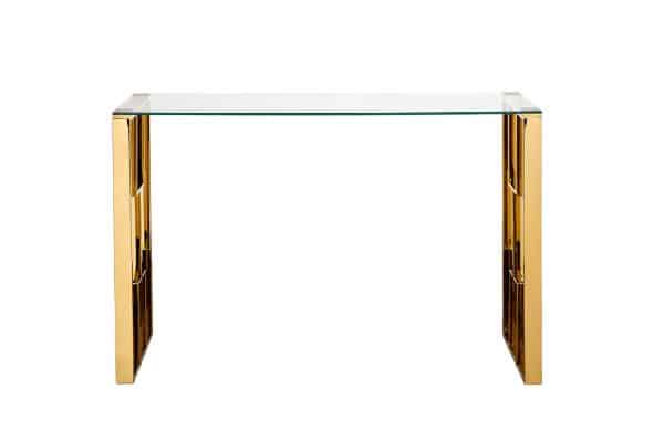 47ED-08201 Консоль прозр.стекло/золото 120*40*78см