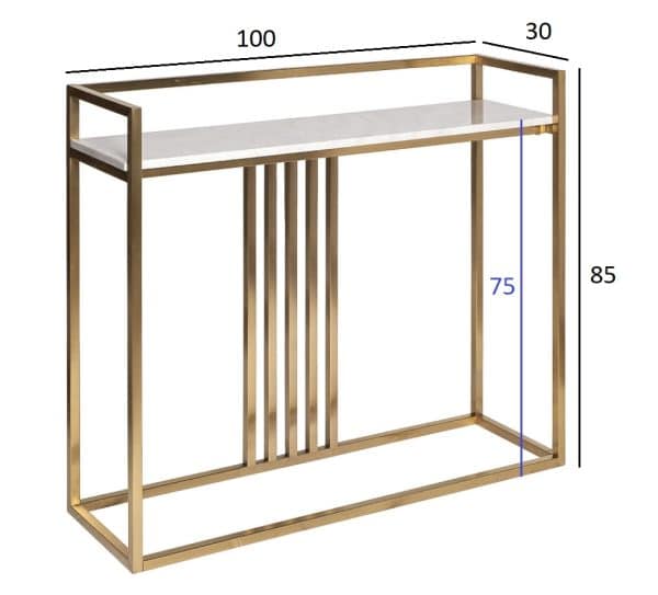 47ED-182KONS-ZOL Консоль Misty Nuova иск.мрам/мат.зол 100*30*85см — изображение 5