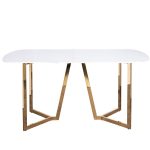 47ED-20501 Стол обеденный белый/золото 160*90*75см