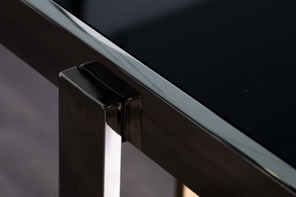 47ED-20900 Консоль черн.стекло/хром+золото 120*40*78см — изображение 4