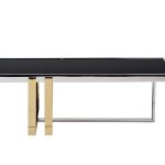 47ED-20910 Стол журнальный черн.стекло/хром+золото 120*60*40см