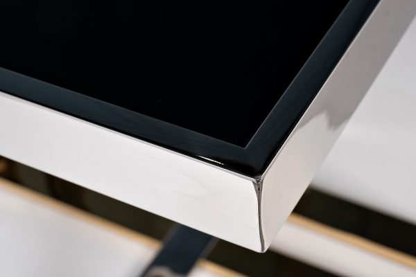 47ED-20920 Стол журнальный черн.стекло/хром+золото 55*55*55см — изображение 3