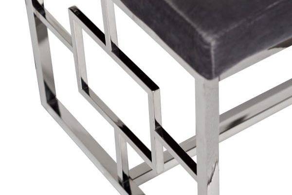 47ED-BEN005-GR Банкетка серый велюр/хром 99*45,5*46см — изображение 5