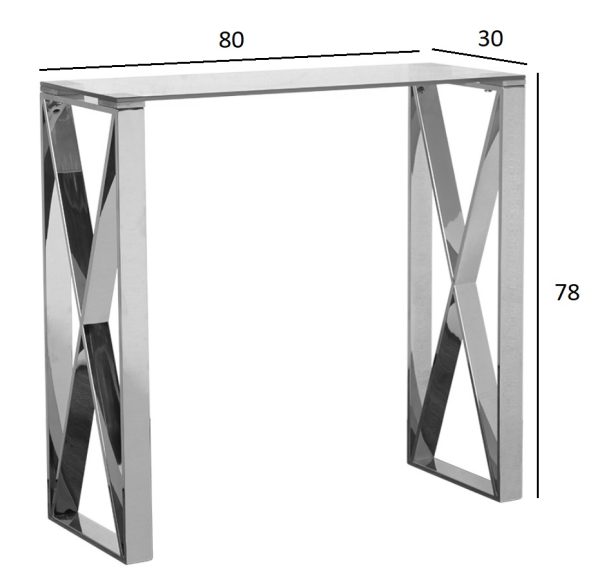 47ED-CST008/80 Консоль прозр.стекло/хром 80*30*78см — изображение 5