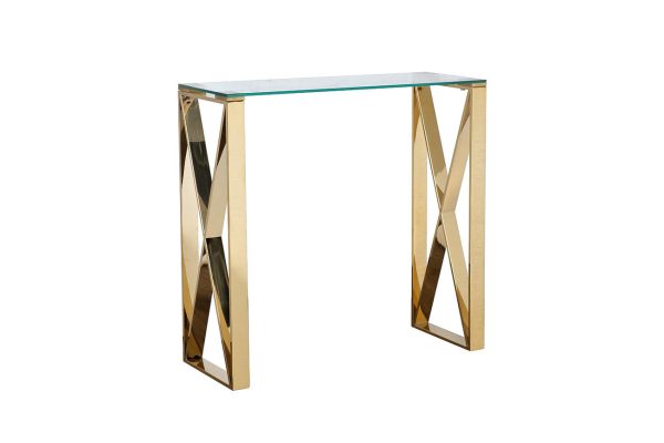 47ED-CST008/80GOLD Консоль прозр.стекло/золото 80*30*78см — изображение 2