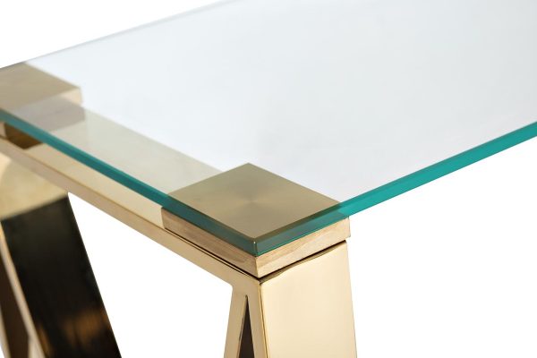 47ED-CST008/80GOLD Консоль прозр.стекло/золото 80*30*78см — изображение 3