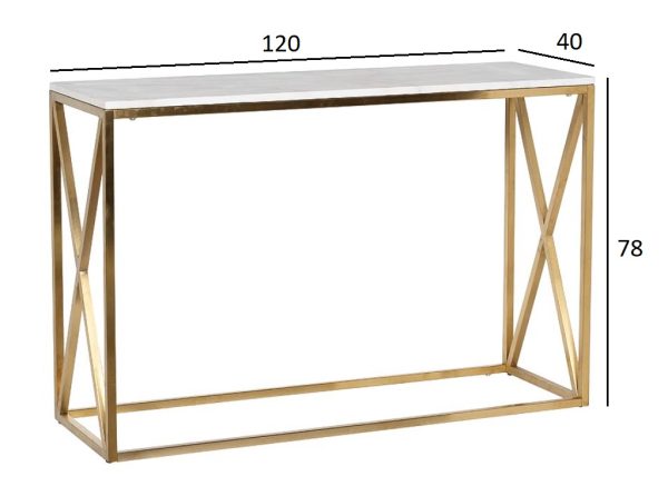 47ED-CST023GOLD Консоль Bianco Namibia иск.мрам/мат.зол120*40*78 — изображение 4