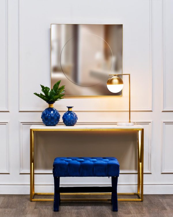 47ED-CST023GOLD Консоль Bianco Namibia иск.мрам/мат.зол120*40*78 — изображение 5