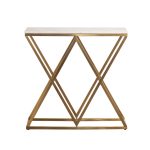 47ED-CST026/80GOLD Консоль Bianco Namibia бел.мр/мат.зол80*30*78