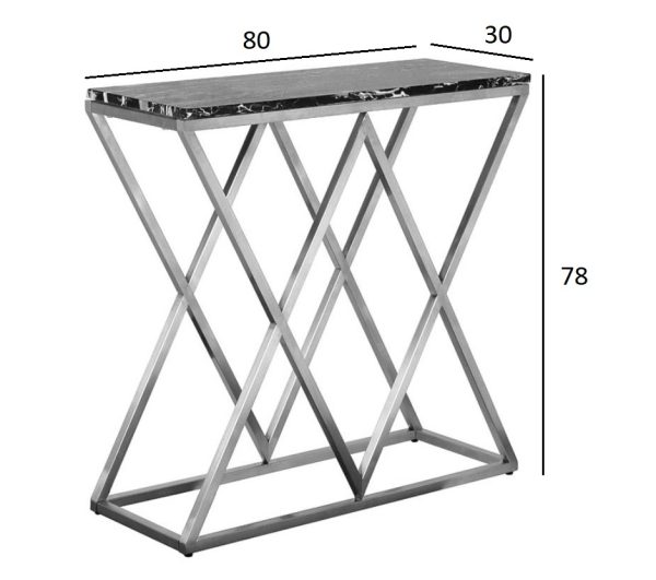 47ED-CST026/80GOLD Консоль Bianco Namibia бел.мр/мат.зол80*30*78 — изображение 4