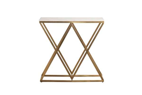 47ED-CST026/80GOLD Консоль Bianco Namibia бел.мр/мат.зол80*30*78