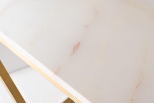 47ED-CST026GOLD Консоль Bianco Namibia бел.мрам/мат.зол120*40*78 — изображение 3