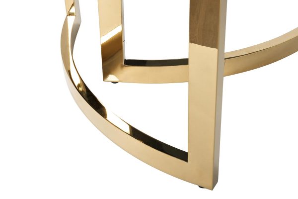 47ED-CT062GOLD Стол журнальный темн.стекло/золото d90*45см — изображение 3