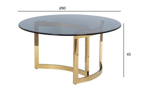 47ED-CT062GOLD Стол журнальный темн.стекло/золото d90*45см — изображение 4