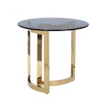 47ED-ET062GOLD Стол журнальный темн.стекло/золото d60*55см