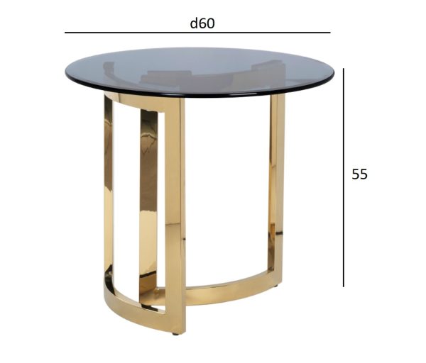 47ED-ET062GOLD Стол журнальный темн.стекло/золото d60*55см — изображение 4