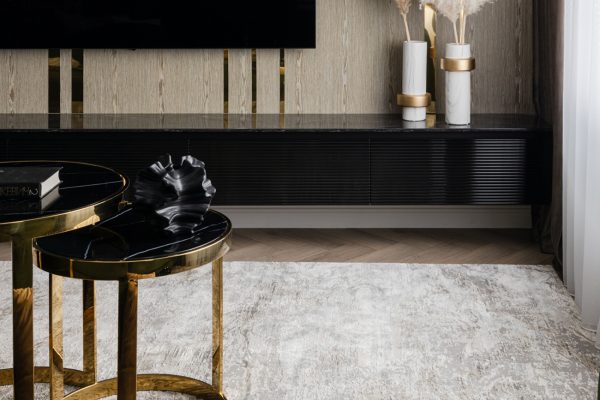 47ED-ET081S-GOLD Столы (наб 2шт) стекло чер.мрам/зол d60*60/d46*50 — изображение 5