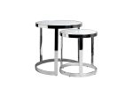 47ED-ET081S Столы журн(наб из 2шт)стекло мрам/хром d60*60/d46*50
