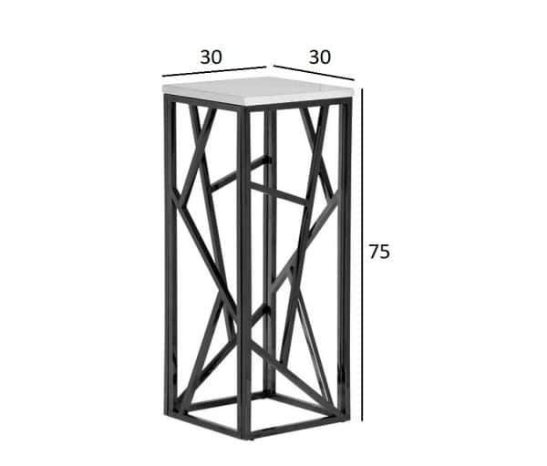 47ED-FS015GOLD	Стол журнальный высокий прозр.стекло/зол.30*30*75 — изображение 3