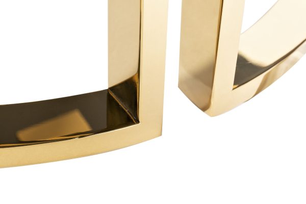 47ED-GDCT002 Стол журнальный GardaDecor темн.стекло/зол d100*45 — изображение 3