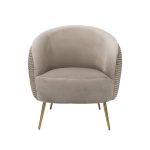 48MY-2582 BEG GO Кресло велюр бежевый 77*77*77см мет.ножки