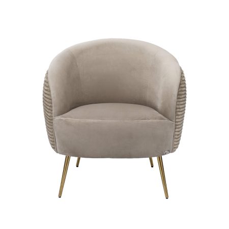 48MY-2582 BEG GO Кресло велюр бежевый 77*77*77см мет.ножки
