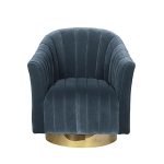 48MY-W2588 LTB GO Кресло вращающееся велюр голубой 77*76*83см