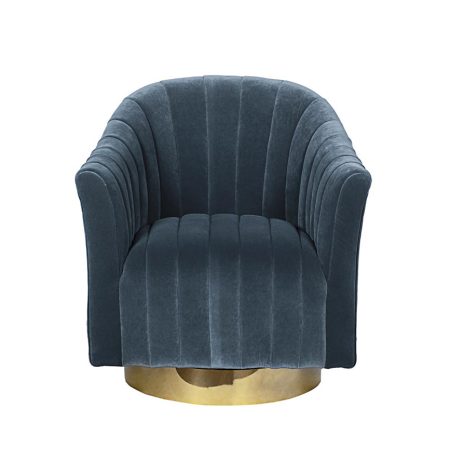 48MY-W2588 LTB GO Кресло вращающееся велюр голубой 77*76*83см