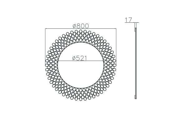 50SX-1808 Зеркало круглое в раме из кристаллов d80см — изображение 3