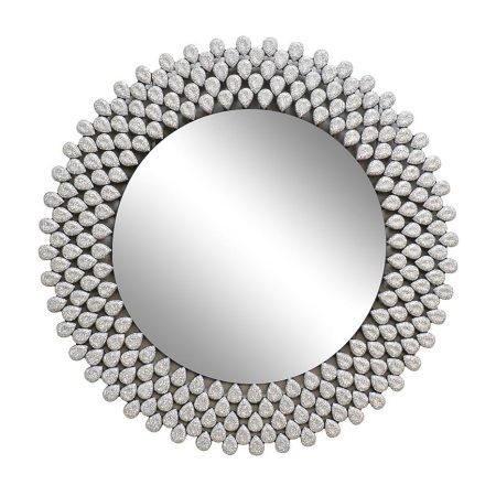 50SX-1808 Зеркало круглое в раме из кристаллов d80см
