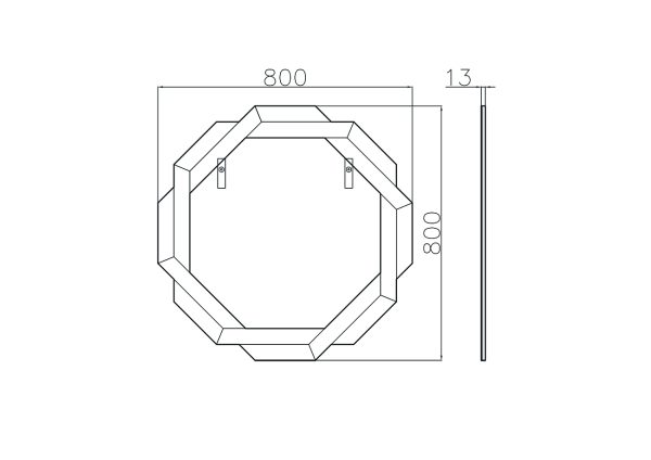 50SX-23008 Зеркало рама 8 граней 80*80*2см — изображение 5