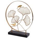 55RD3153 Декор "Листья с 2 золотыми птичками" 40*46см