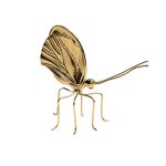 55RD3437S  Декор настольный "Бабочка золотая-1" 8*9см