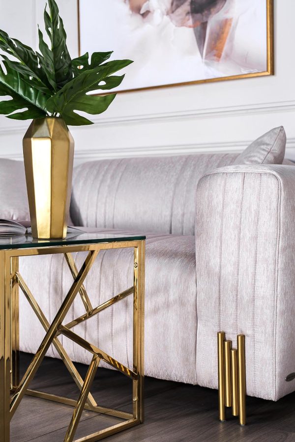 55RD3750M Ваза керамическая цвет золотой d12*29см — изображение 2