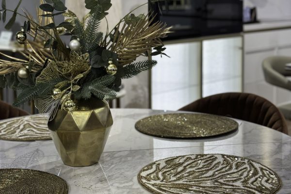 55RD3750S Ваза керамическая цвет золотой d17*19см — изображение 4