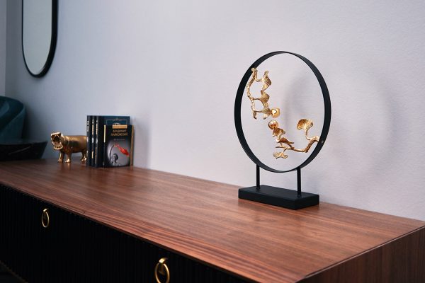 55RD3986 Декор "Листья с 2 золотыми птичками" 32*40см — изображение 5