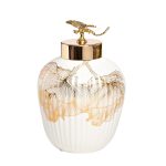 55RD4232S Ваза керамич. белая декор "Золотая стрекоза" d19*30см